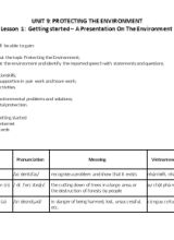Giáo án Tiếng Anh Lớp 10 (Global review) - Unit 9 Protecting the environment - Năm học 2022-2023